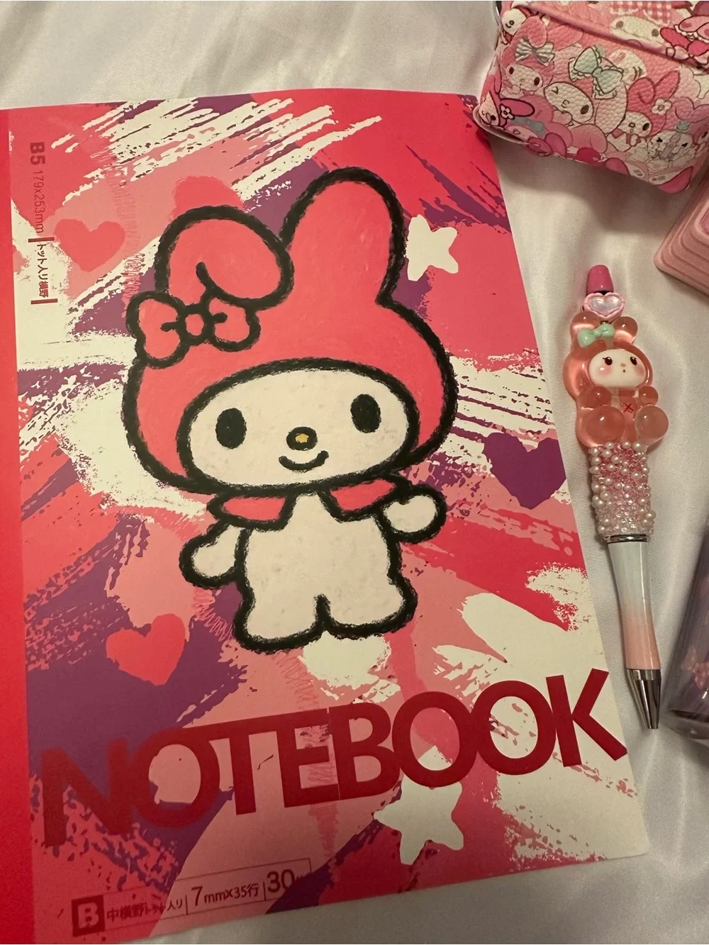 My Melody Sanrio Stationery Bundle Pencil Case Notebook Erasers Pen